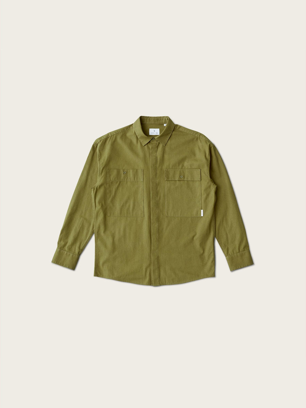 Asymmetrical Pocket Shirt - Moss Green