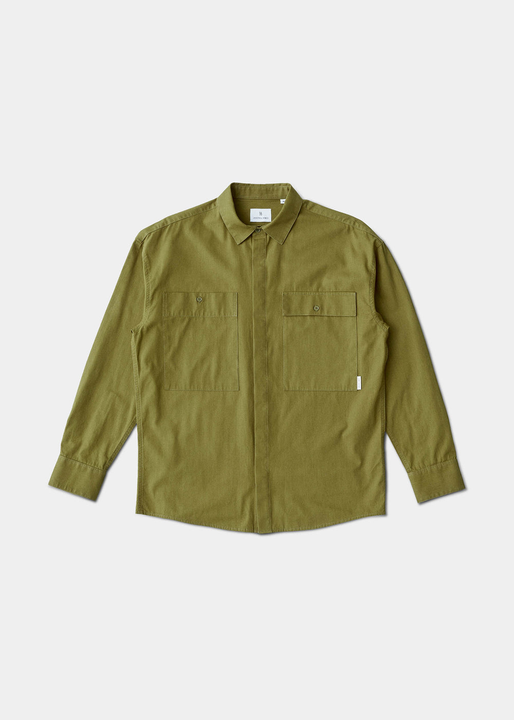Asymmetrical Pocket Shirt - Moss Green