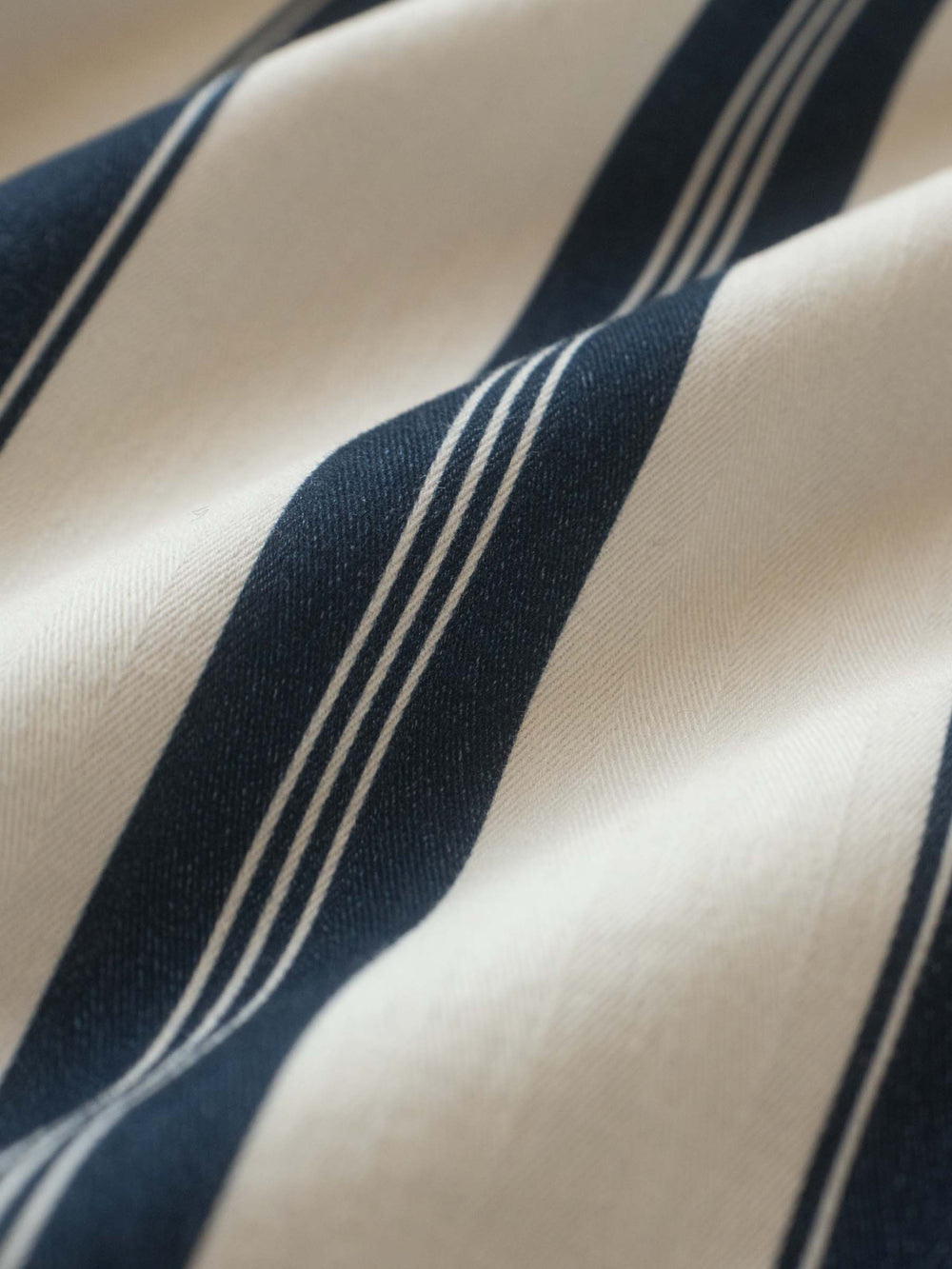 Collarless Jacket - Navy Stripe