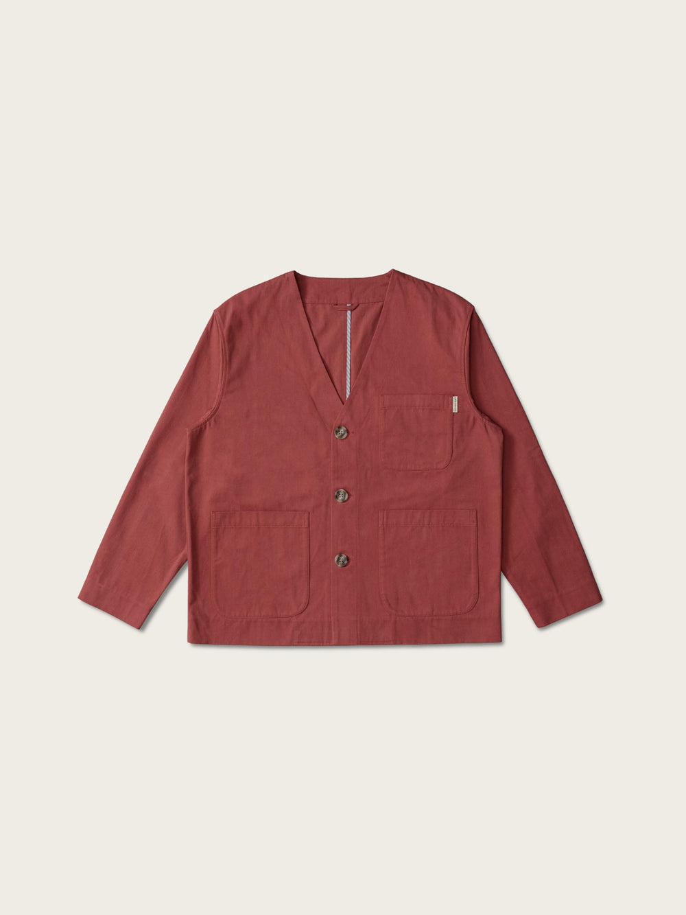 Collarless Jacket - Raspberry