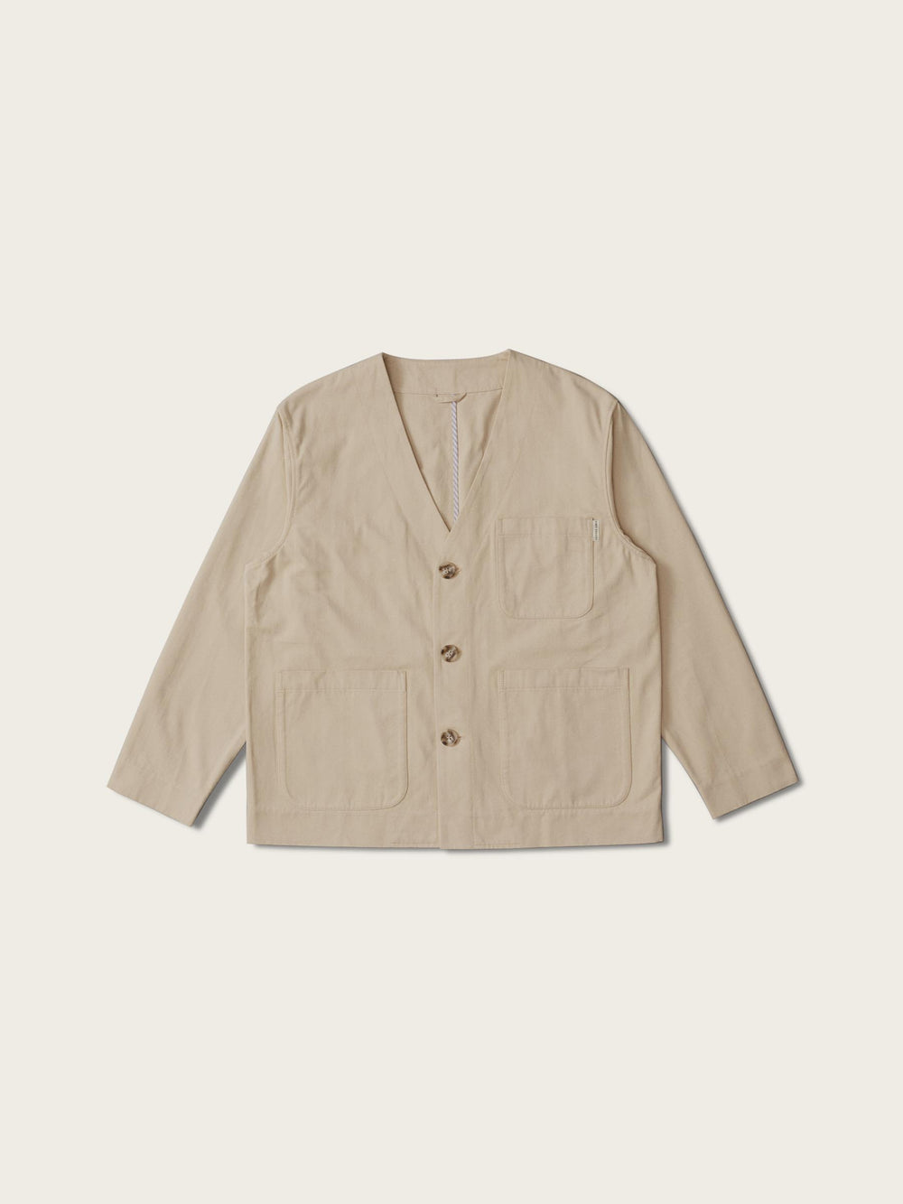 Collarless Jacket - Sand