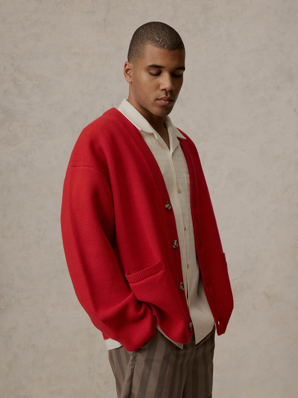トップス MATSUFUJI 22AW Jacquard Cardigan RED 2-Pocket Merino Cardigan - Red – JOSEPH & JAMES