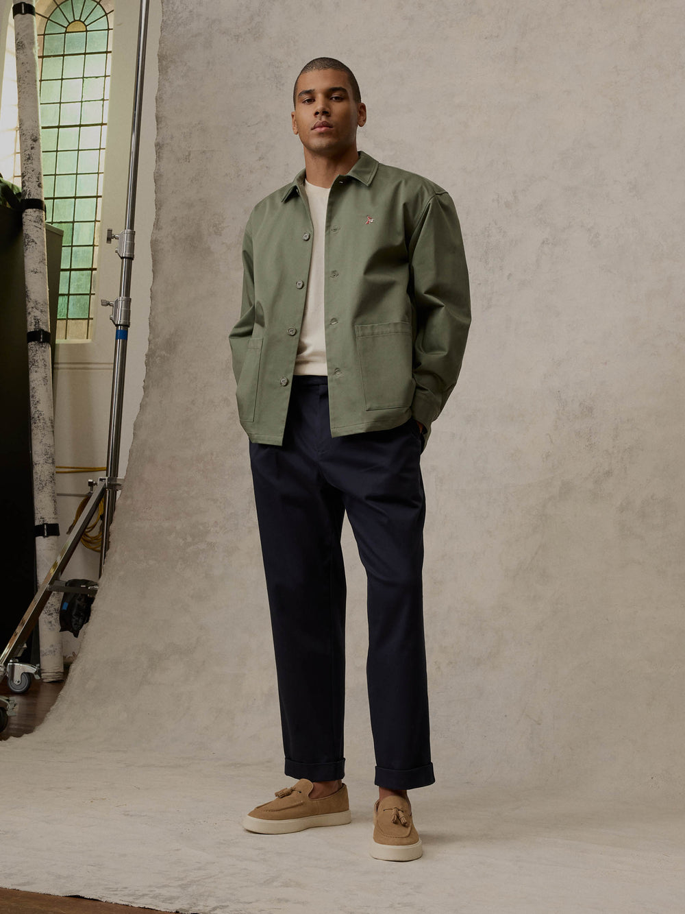 Cropped Pleated Trouser - Ink