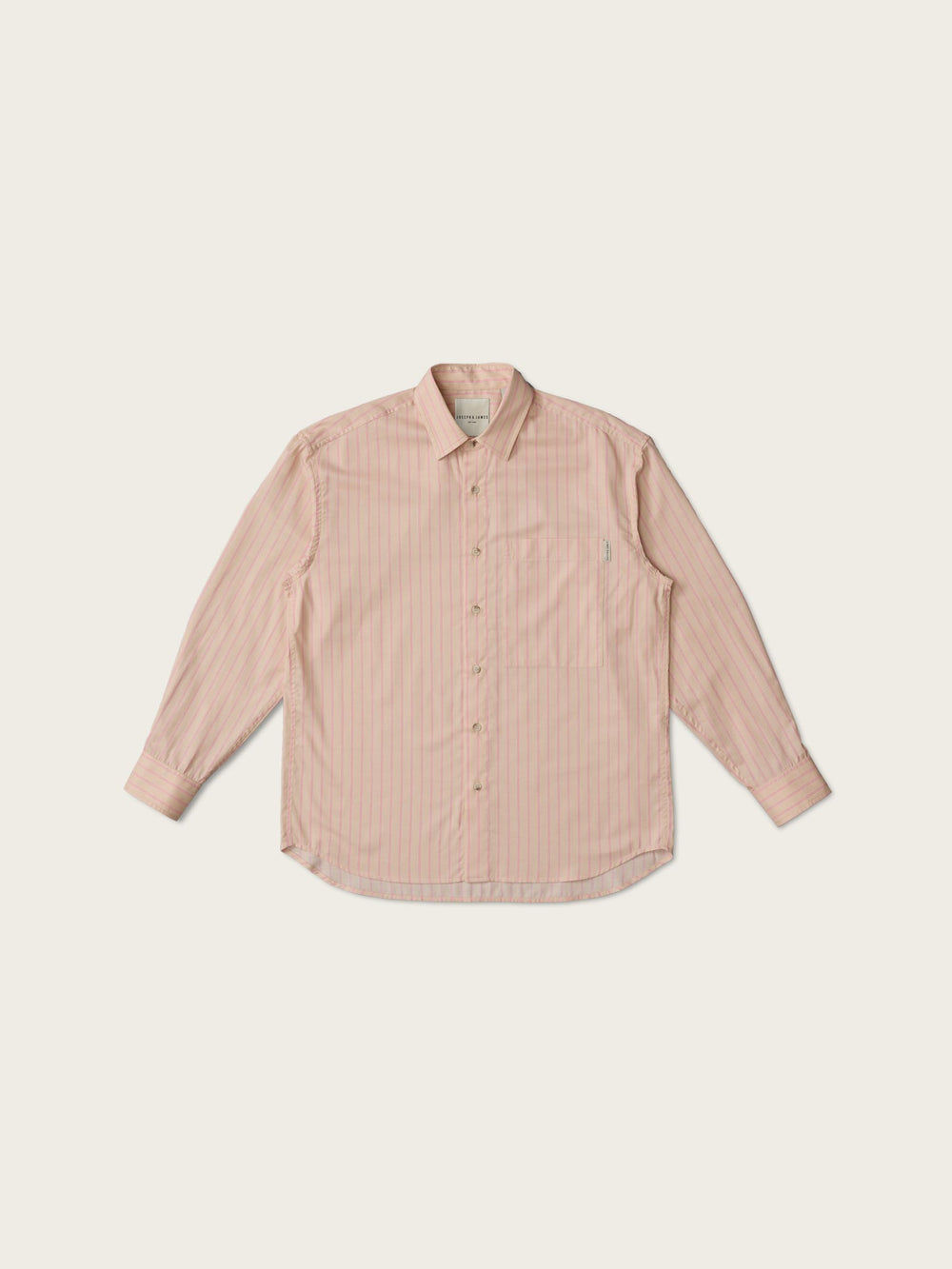 Relaxed Pocket Shirt - Latte Red Stripe