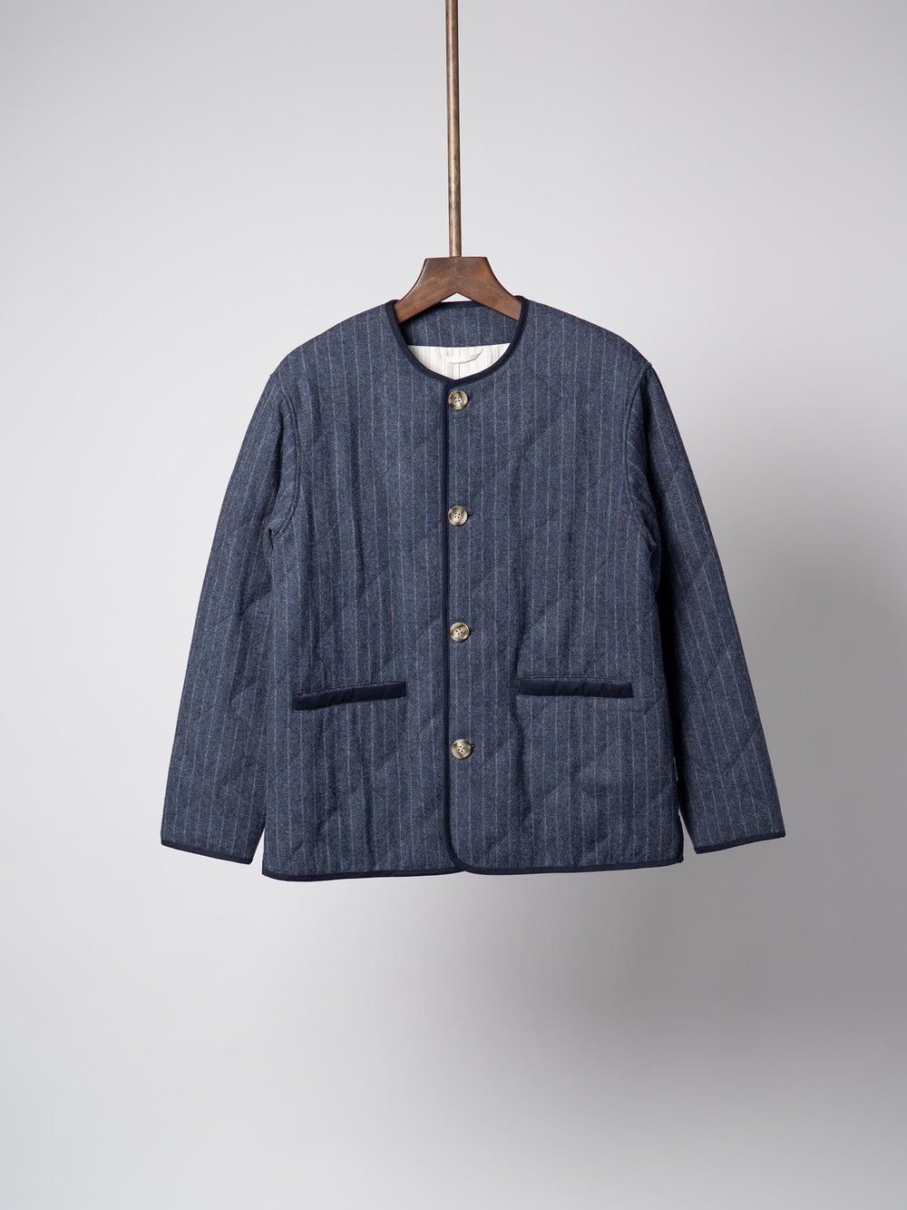 Quilted Jacket - Denim Pinstripe