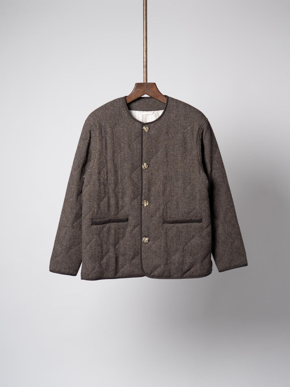 Quilted Jacket - Espresso Herringbone
