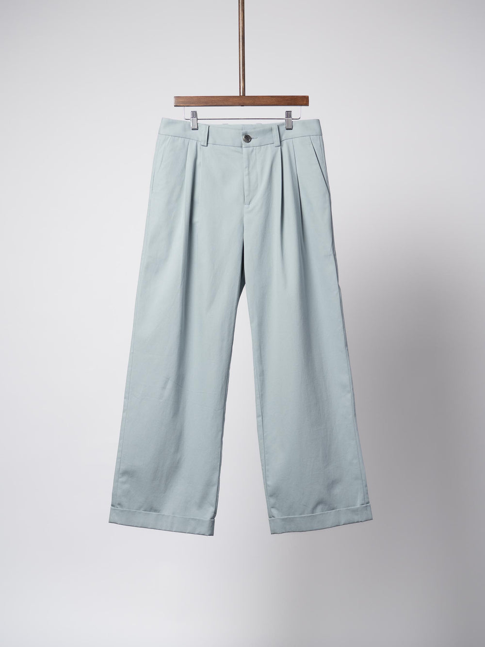 Wide Leg Pleated Trouser - Sky